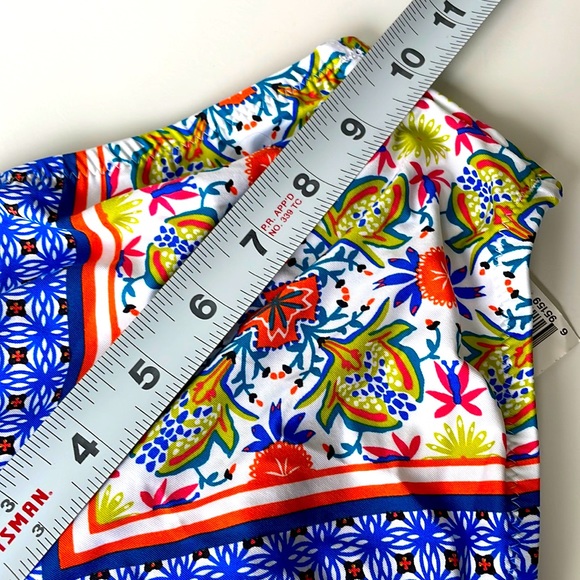 NWT Nanette Lepore patchwork bikini bottoms 8 siren tanga vivid blue orange lime - Picture 8 of 11